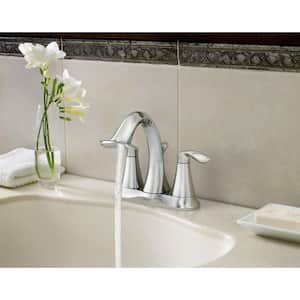 Eva 4 in. Centerset 2-Handle High-Arc Bathroom Faucet in Chrome