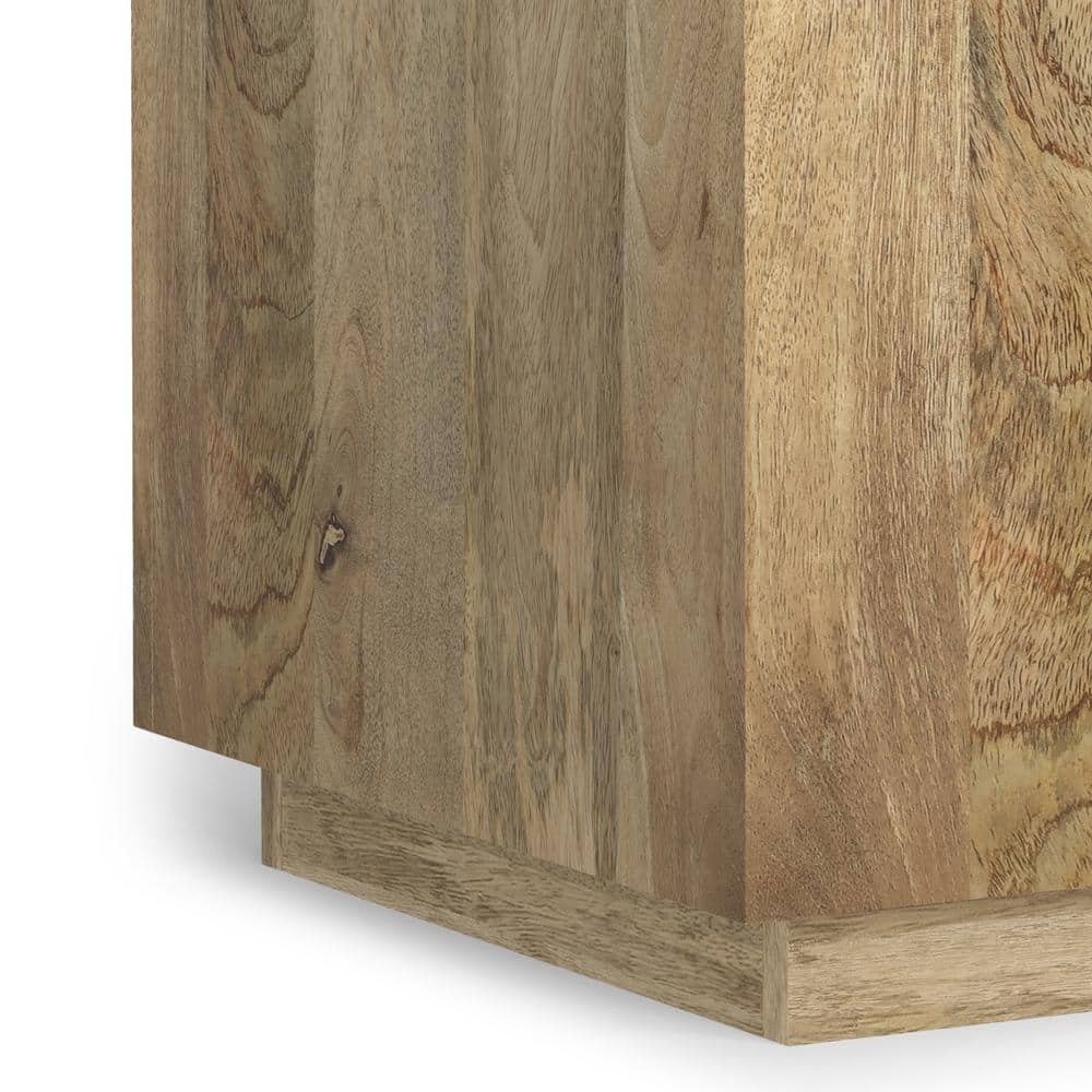 Lockhart Natural Mango Wood Square Side Table, 20 inch