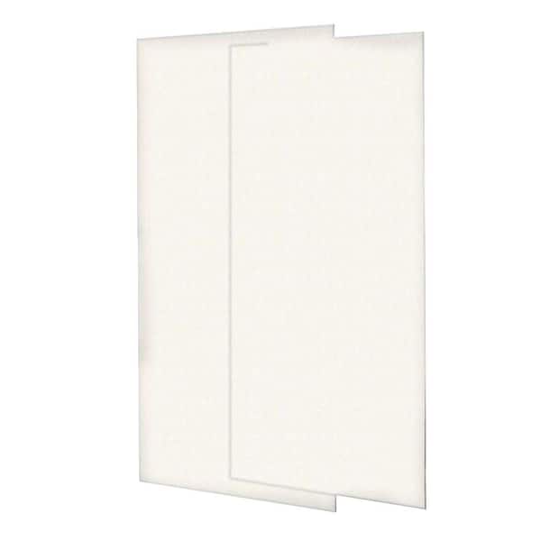 Swanstone 1/4 in. x 36 in. x 72 in. Two Piece Easy Up Adhesive Shower Wall Panels in Tahiti Ivory