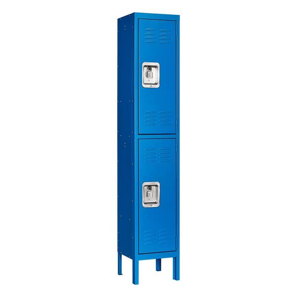 Mlezan 4-Tier Metal Locker with 2 doors, Storage Locker with Padlock ...