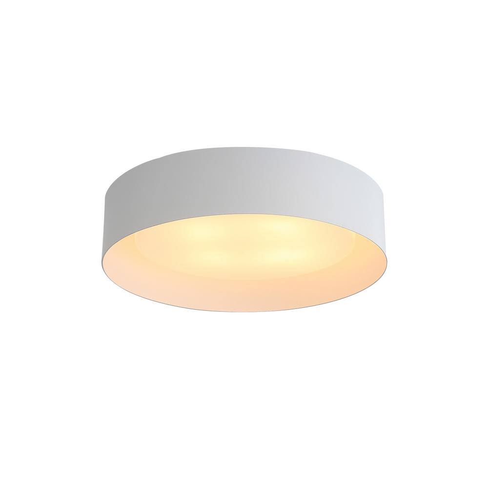 White and Gray Glass Drum Flush Mount Ceiling Light