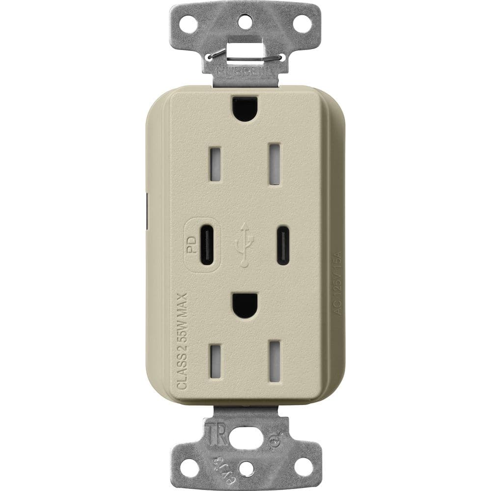 Claro 15 Amp Tamper Resistant USB Type C Duplex Receptacle, Decorator Style Outlet, Satin Finish, SCR-15-CCTR-CY, Beige price history on PriceWatchPro