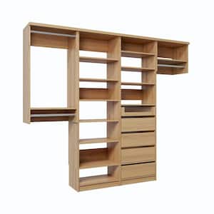 System Drawer Size VIA Closets 108 in. W Tranquil White Reach-in Floor-Mount 3-Rod 5 ...