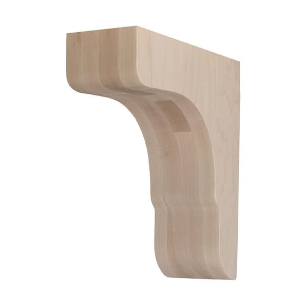American Pro Decor 3 in x 6 in x 18 in Unfinished North American Hard Maple Wood Traditional Plain Corbel