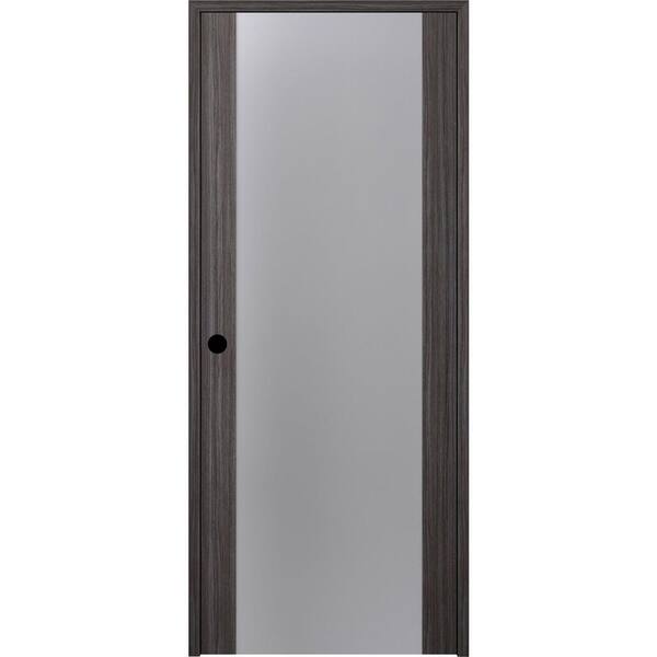 Belldinni 36 in. x 96 in. Right-Hand Solid Core Full Lite Frosted Glass ...