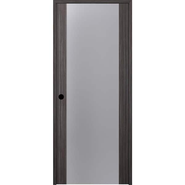 Belldinni 36 in. x 96 in. Right-Hand Solid Core Full Lite Frosted Glass Gray Oak Wood Composite Single Prehung Interior Door