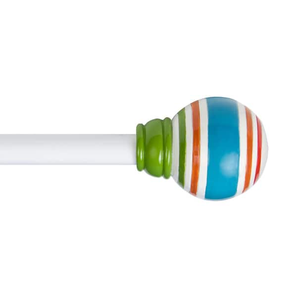 Kenney Draw the Line 48 - 86 in. Adjustable 5/8 in. Standard Decorative Window Single Curtain Rod in Multi-Color