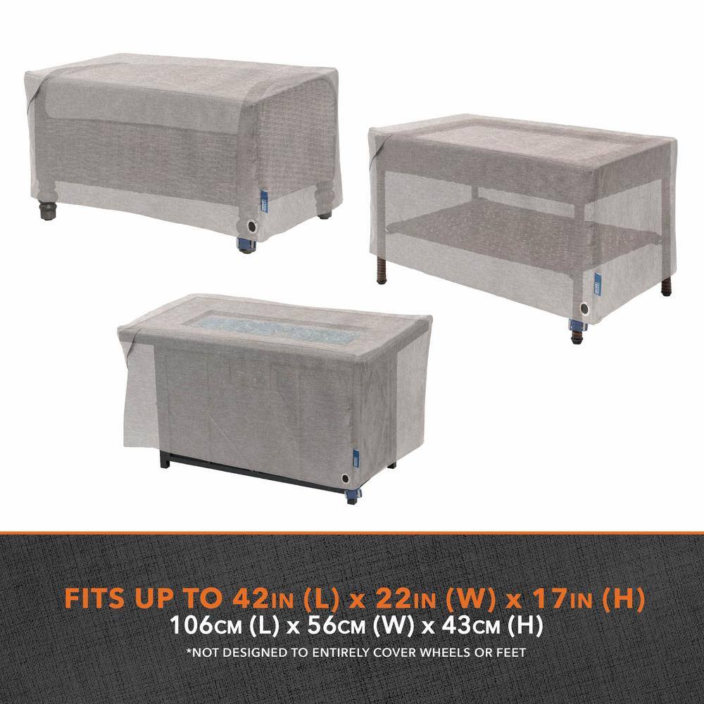 Granite Gray Waterproof Patio Fire Pit Cover, 42"L x 22"W x 17"H