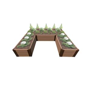 Walk-In U-Shape Ft. Bragg 8 ft. x 8 ft. x 16.5 in. Classic Sienna Composite Raised Garden Bed - 1 in. Profile
