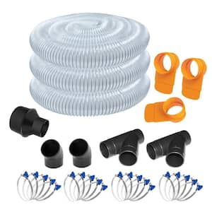 4 in. x 20 ft. Dust Collection Hose with Cone Reducer and Fittings Kit for Dust Collection Systems