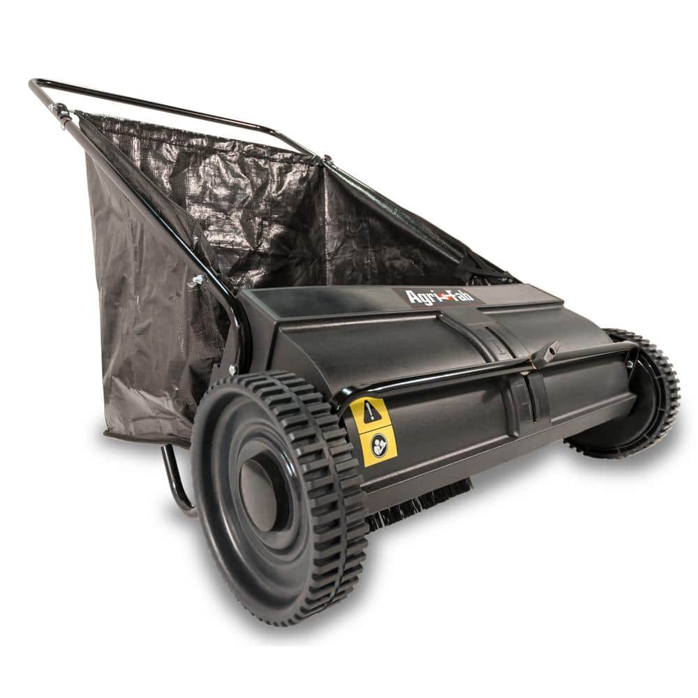 Details about   Large Lawn Sweeper Walk Behind Push Wheels 26 Gal Bag Collect Brushes Leaf Grass 