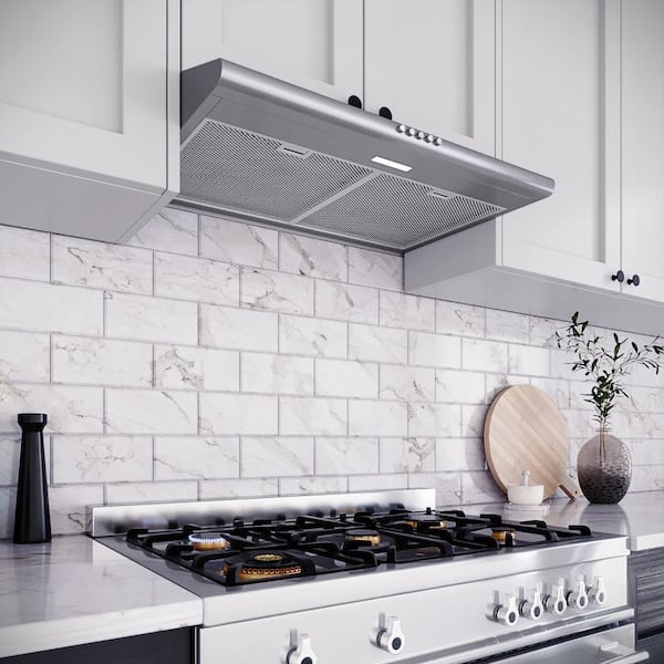30 in. Lammari Ducted Under Cabinet Range Hood in Brushed Stainless Steel with Mesh Filter,Push Button Control,LED Light