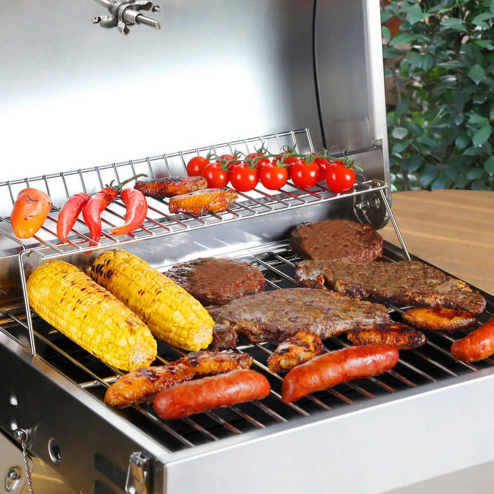 Stainless Steel Portable Propane Gas Grill with Folding Legs