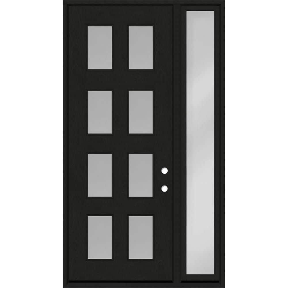 Regency 51 in. x 96 in. 8L Modern Clear Glass RHOS Onyx Stain Fiberglass Prehung Front Door w/Clear12in. SL 4-9/16 price history on PriceWatchPro