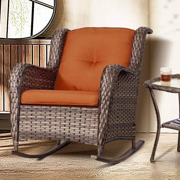 Orange rocking chair cushions hot sale