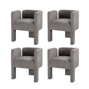 Fabrizius Grey Modern Left-facing Cutout Dining Chair with 3-Legged Design (Set of 4)