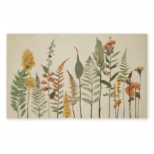 Simple Fall Botanics Beige 18 in. x 30 in. Polyester Non-Slip Outdoor Door Mat
