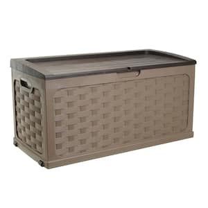 Suncast Java 134 Gal. Resin Wicker Deck Box BMDB134004 - The Home Depot