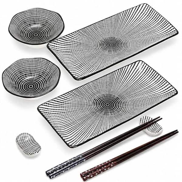 Condiment Servers 8-Piece Ceramic Material Sushi Dinnerware Set
