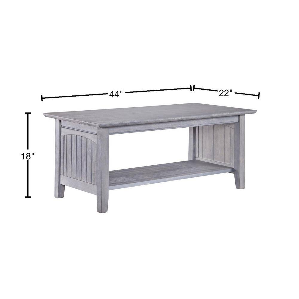 Nantucket Driftwood Rectangular Coffee Table with Storage