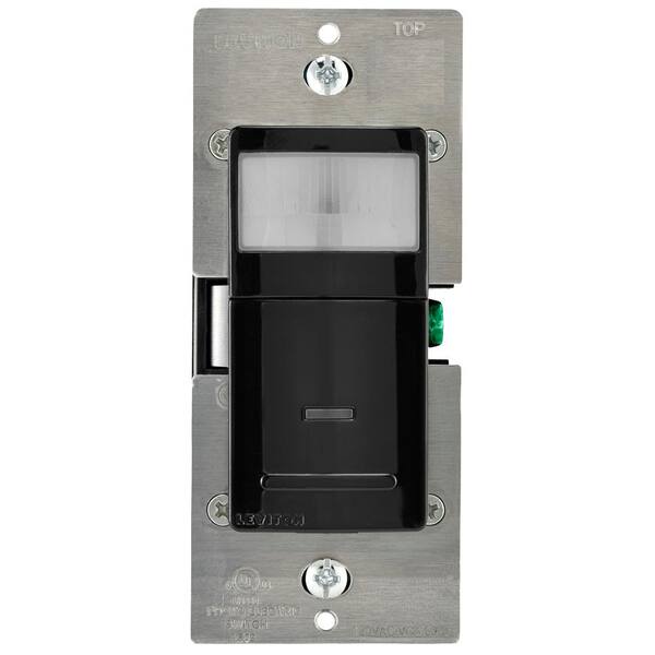 Leviton Decora Vacancy Motion Sensor In-Wall Switch, Manual-On, 15 A, Single Pole or 3-Way/Multi-sensor w/ Remote, Black