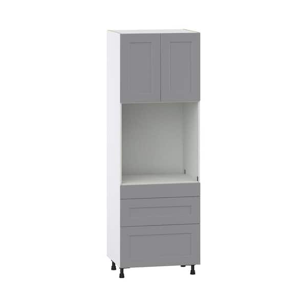 J COLLECTION Bristol Painted Slate Gray Shaker Assembled Pantry Oven Kitchen Cabinet with Drawers (30 in. W x 84.5 in. H x 24 in. D)