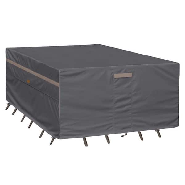90" x 60" Dark Grey Heavy Duty Waterproof Patio Furniture Cover with UV Protection & Air Vents