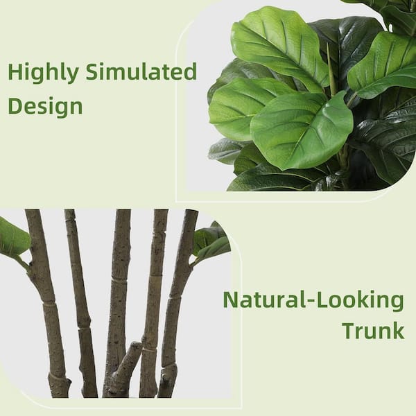 Afoxsos 60 in. Green Artificial Fiddle Leaf Fig Plant with Mocha Afoxsos 60 in. Green Artificial Fiddle Leaf Fig Plant with Mocha