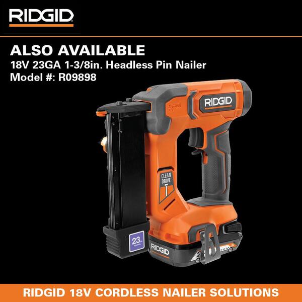 RIDGID Pneumatic 23-Gauge 1-3/8 in. Headless Pin Nailer with