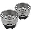 3-1/2 in. Spin and Seal Strainer Basket Replacement for Kitchen Sink Drains Stainless Steel Threaded Stopper (2-Pack)