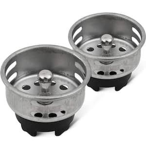 1-1/2 in. Stainless Steel Junior Duo Strainer / Stopper Replacement Basket for Bar and Prep Sinks Drains (2-Pack)