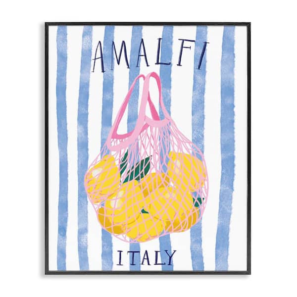 Stupell Industries Amalfi Italy Lemons by Be Ni La Black Framed Food Giclee Art Print 20 in. x 16 in.