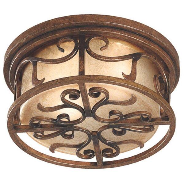 Kenroy Home Verona 2-Light 6 in. Aged Goden Copper Flush Mount-DISCONTINUED