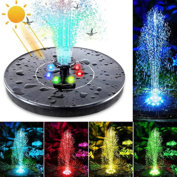 ITOPFOX 18 cm Solar Powered Water Colorful Floating Fountain