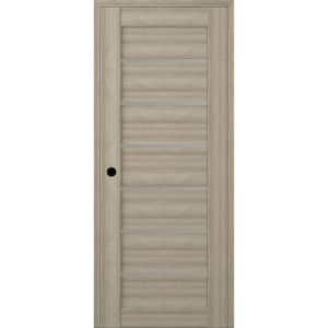 Alba DIY-Friendly 18 in. x 80 in. Right-hand 6 Lite Frosted Glass Shambor Composite Wood Single Prehung Interior Door