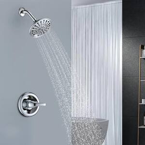 Mal 7-Spray Patterns Round 6 in. Wall Mount Rain Fixed Shower Head in Chrome