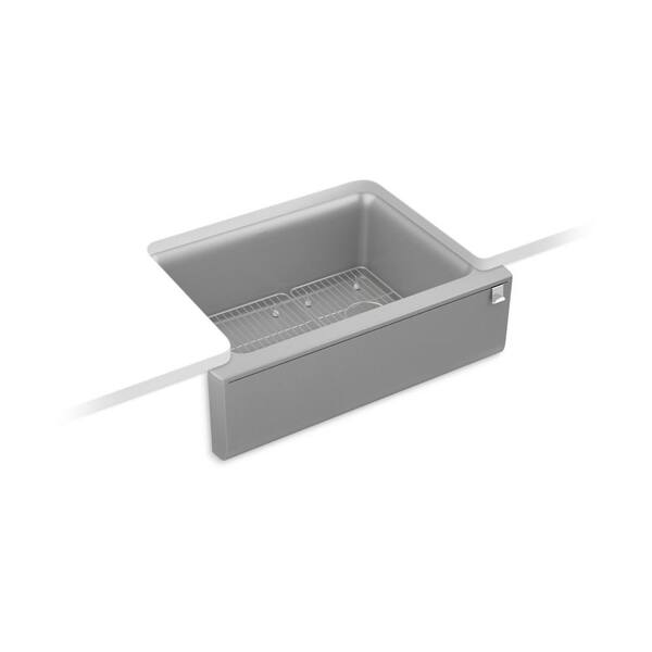 KOHLER Cairn Matte Grey Granite Composite 29.6875 in. Single Bowl Undermount Kitchen Sink
