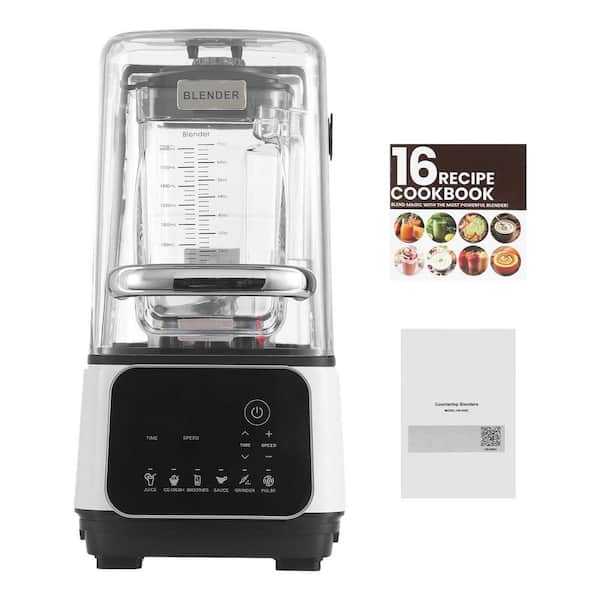 68 oz.Countertop Blender and Shield 1400W 26000RPM Food Processor Adjustable 9-Speed Self-Cleaning 6-Preset Option White