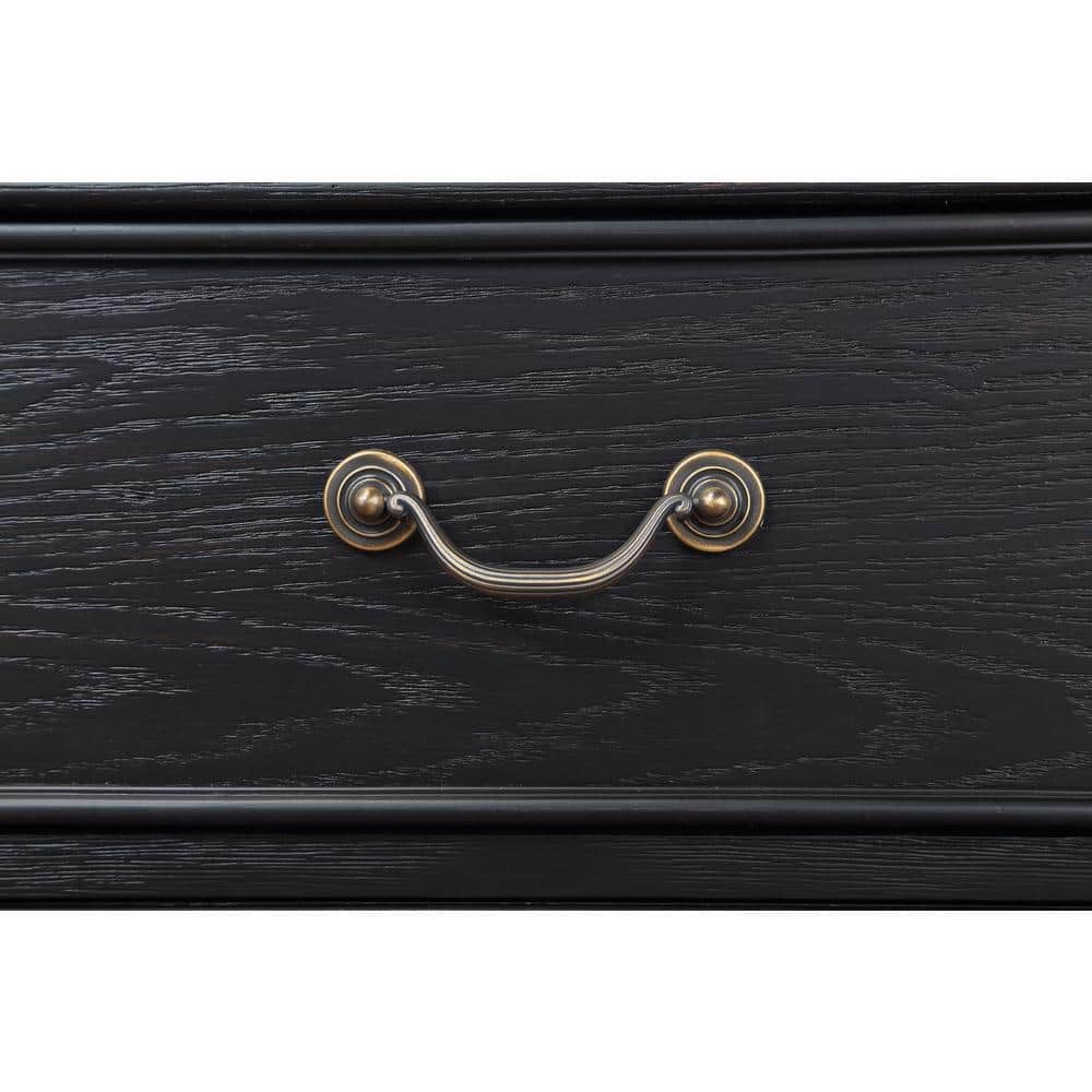Celina Black 3-Drawer Traditional Nightstand
