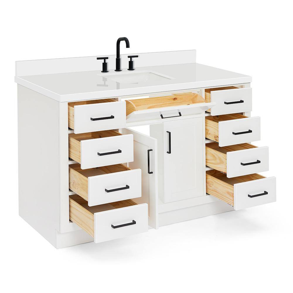 Hepburn 55" White Freestanding Single Basin Vanity Set