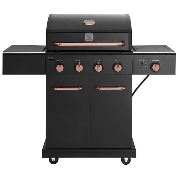 KENMORE 4-Burner Propane Gas Grill with Side Searing Burner in Black with Copper Accent