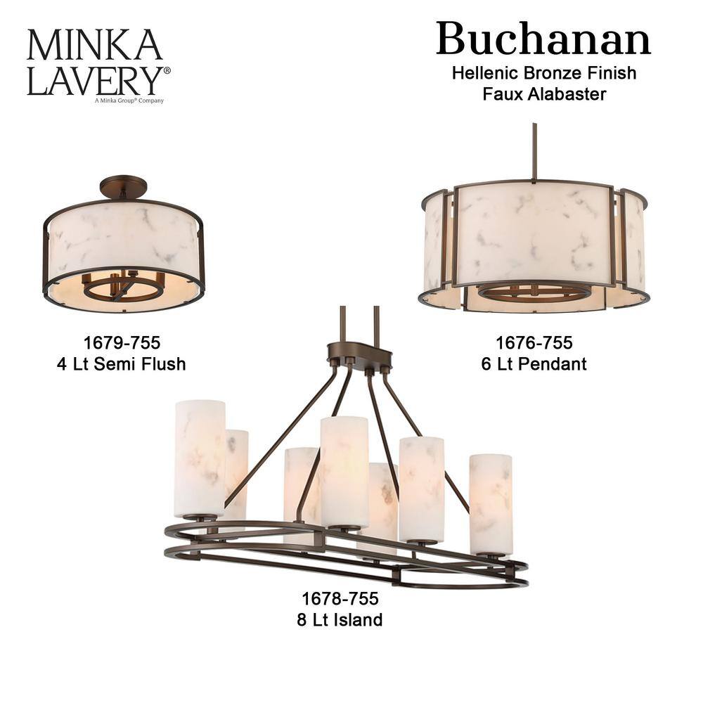 Hellenic Bronze Poly Alabaster 6-Light Indoor/Outdoor Drum Pendant