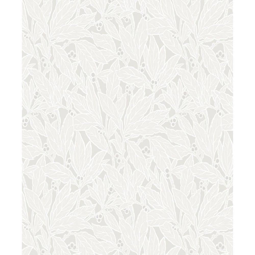 57.5 sq. ft. Dove and Metallic Pearl Leaf and Berry Unpasted Nonwoven Wallpaper Roll price history on PriceWatchPro