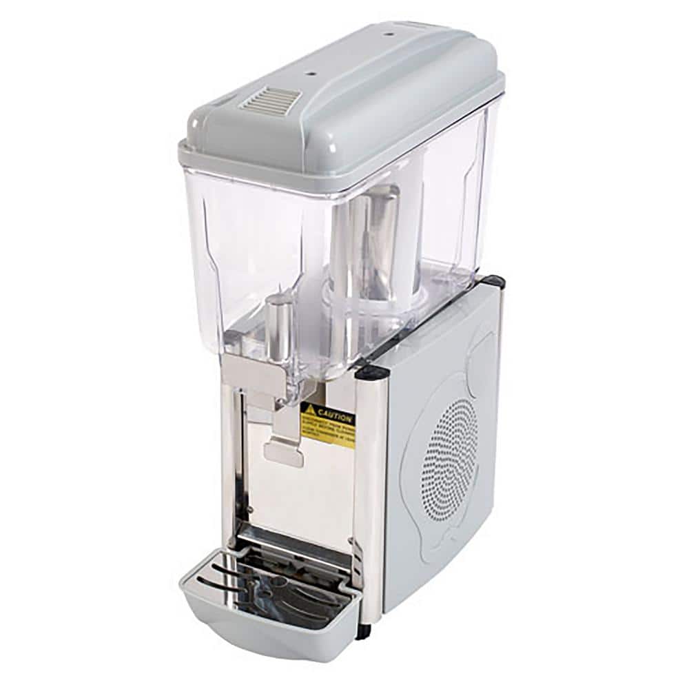 3 Gal. Gray Commercial Cold Beverage Dispenser Single Plastic Bowl