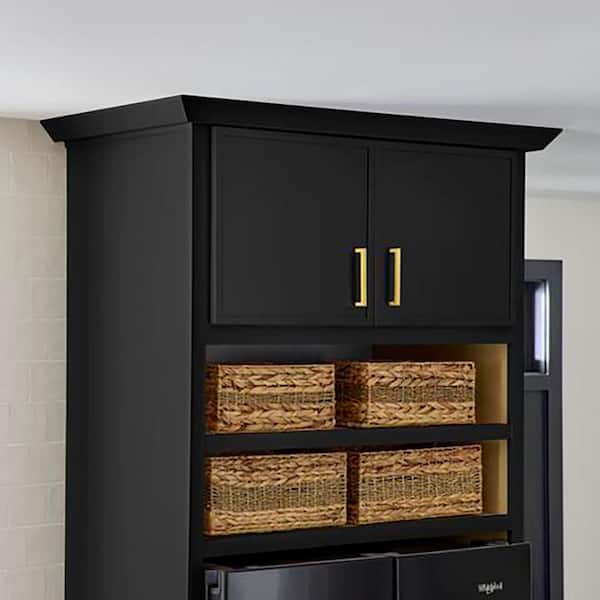 Leyton 36 in. W x 24 in. D x 18 in. H Ready to Assemble Plywood Slim Shaker Wall Bridge Kitchen Cabinet in Raven Black