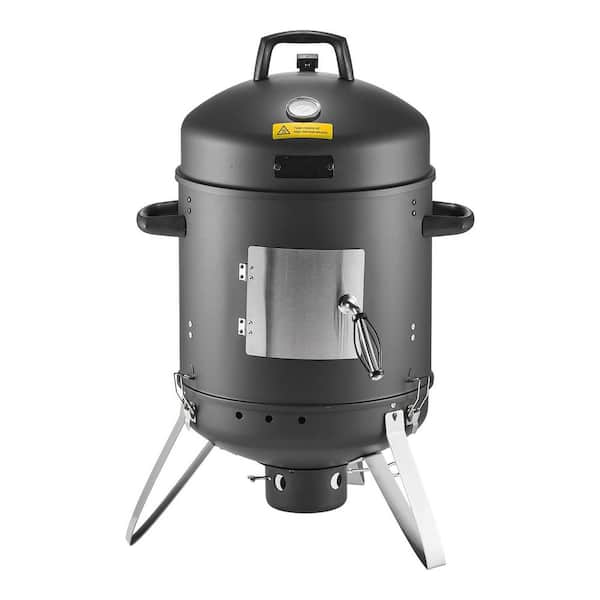 Charcoal Smoker,Vertical Charcoal BBQ Grill, Pellet Grill in Black with 2 Grilling Grates,Thermometer,Ideal for Cooking