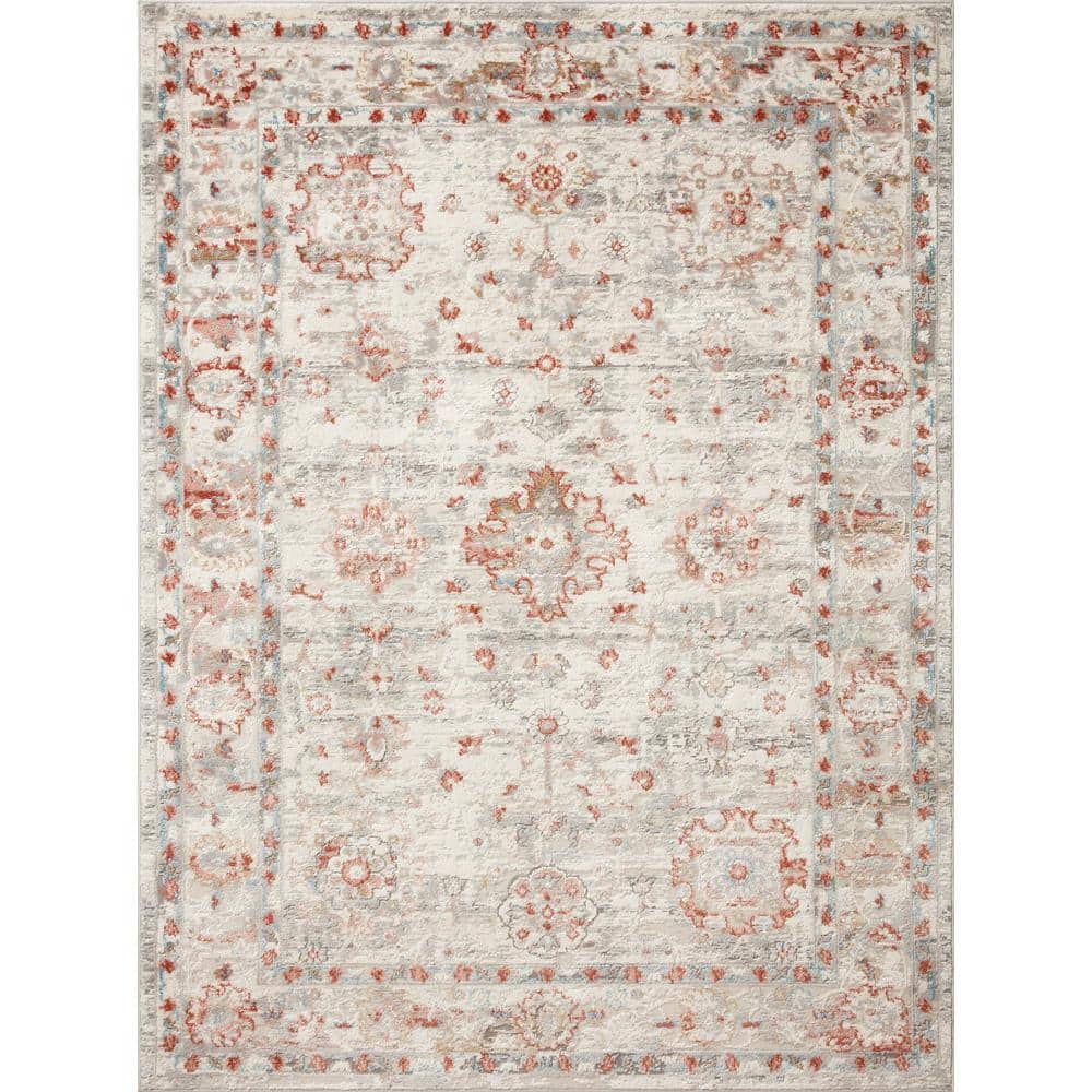 Estelle Ivory/Rust 2 ft. x 3 ft. Oriental Area Rug price history on PriceWatchPro