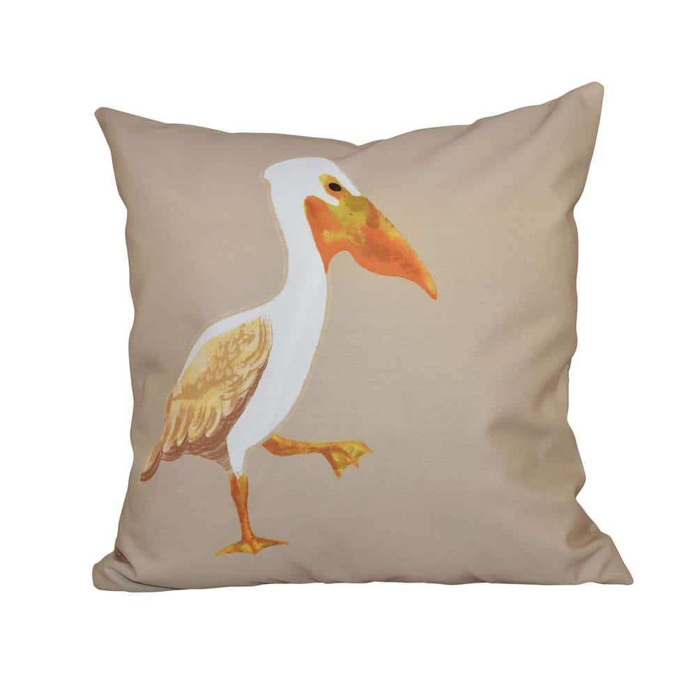 Taupe/Beige Pelican March Animal Print Throw Pillow PAN461TA9-16 - The ...