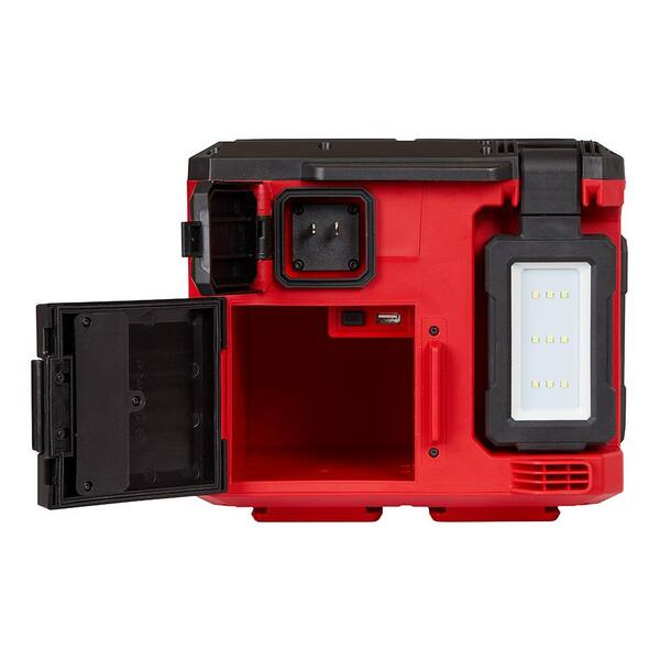Milwaukee - M18 18-Volt Lithium-Ion Cordless PACKOUT 3000 Lumens LED Light with Built-In Charger w/15.75 in. PACKOUT Cooler Bag