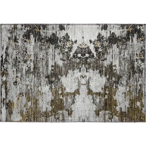 Addison Rugs Mayfield Premium Machine Washable Indoor/Outdoor Geometric AMF638 Taupe 1 ft. 8 in. x 2 ft. 6 in. Area Rug